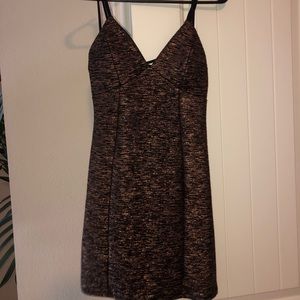 Black and gold mini dress